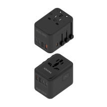 foto de ADAPTADOR AISENS ENCHUFE UNIVERSAL VIAJE CARGADOR USB GAN 35W NEGRO