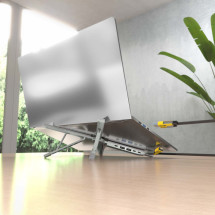 foto de SOPORTE AISENS SOBREMESA AJUSTABLE PORTATIL/TABLET USB-C DOCK GRIS