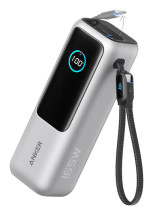 foto de POWER BANK ANKER 25K 165W BUILT-IN USB C CABLE RETRACTIL SILVER