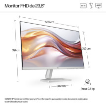 foto de MONITOR HP 524sf S5 FHD 24 IPS HDMI VGA 100Hz 5ms PLATA