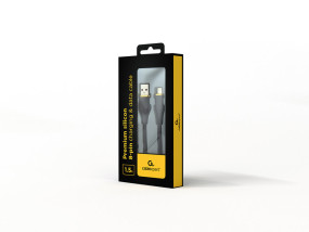 foto de CABLE DE CARGA Y DATOS GEMBIRD DE SILICONA PREMIUM DE 8 CLAVIJAS 1,5 M NEGRO