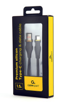 foto de CABLE DE CARGA Y DATOS GEMBIRD USB TIPO C DE SILICONA PREMIUM 1,5 M NEGRO
