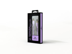 foto de CABLE DE CARGA Y DATOS GEMBIRD (PD) TIPO-C SILICONA ALTA CALIDAD 1,5M MORADO