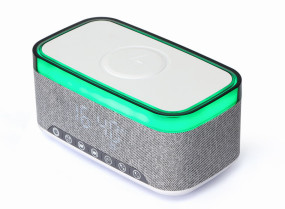 foto de RELOJ DESPERTADOR GEMBIRD DIGITAL CON FUNCION DE CARGA INALAMBRICA BLANCO-GRIS