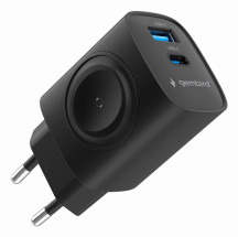 foto de CARGADOR GEMBIRD 2-1 USB CARGA RAPIDA + APPLE WATCH NEGRO