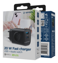 foto de CARGADOR GEMBIRD 2-1 USB CARGA RAPIDA + APPLE WATCH NEGRO