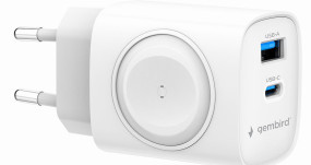 foto de CARGADOR GEMBIRD 2-1 USB CARGA RAPIDA + APPLE WATCH BLANCO