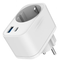 foto de CARGADOR RAPIDO GEMBIRD USB DE 2 PUERTOS CON TOMA DE CA DE PASO 20 W BLANCO