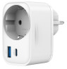 foto de CARGADOR RAPIDO GEMBIRD USB DE 2 PUERTOS CON TOMA DE CA DE PASO 20 W BLANCO