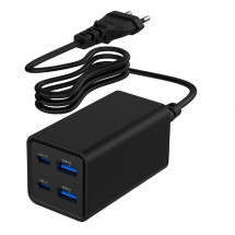 foto de CARGADOR RAPIDO GEMBIRD USB POWERDELIVERY GAN DE 4 PUERTOS 65 W NEGRO
