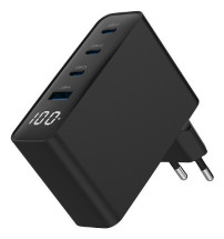 foto de CARGADOR RAPIDO GEMBIRD USB GAN DE 4 PUERTOS 100 W LCD NEGRO