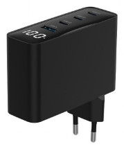 foto de CARGADOR RAPIDO GEMBIRD USB GAN DE 4 PUERTOS 100 W LCD NEGRO