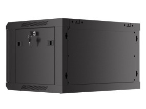 foto de ARMARIO LANBERG MURAL RACK 19 6U 600X450 FLAT PACK NEGRO PUERTA MALLA