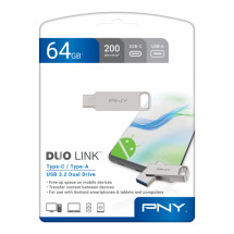 foto de MEMORIA USB 3.2 PNY 64GB DUO LINK TYPE-C DUAL
