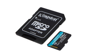 foto de Kingston Technology Tarjeta microSDXC Canvas Go Plus Gen4 de 256 GB, 200 MB/s, A2 U3 V30 y adaptador