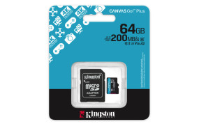foto de MICRO SD KINGSTON 64GB CANVAS GO PLUS U3 V30 CON ADAPTADOR