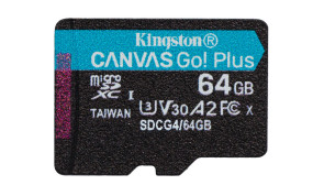foto de MICRO SD KINGSTON 64GB CANVAS GO PLUS U3 V30 CON ADAPTADOR