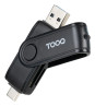 foto de LECTOR TARJETAS TOOQ USB-C 2.0+USB-A 3.0 SD/TF NEGRO