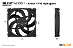 foto de VENTILADOR BE QUIET PURE WINGS 4 140MM NEGRO PWM HIGH-SPEED
