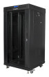 foto de ARMARIO RACK LANBERG 22U 600X600 FLAT PACK PUERTA CRISTAL CON LCD NEGRO