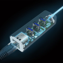 foto de USB 3.0 TYPE-C TO GIGABIT ETHERNET NETWORK ADAPTER WITH 3-PORT