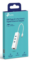 foto de USB 3.0 TYPE-C TO GIGABIT ETHERNET NETWORK ADAPTER WITH 3-PORT