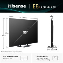 foto de TV HISENSE QLED 55E8Q 55? 4K BLUETOOTH HDMI 2.1 ALEXA ATMOS GAME MODE