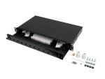 foto de PATCH PANEL LANBERG 1U 19 FIBRA OPTICA 12 PTS SC SIMPLEX O 12 LC DUPLEX BK+ACC