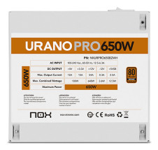 foto de FUENTE ALIMENTACION ATX NOX URANO PRO 650W BRONZE BLANCO