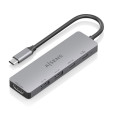 foto de USB-C DOCK AISENS 5 EN 1 HDMI 2XUSB-A USB-C USB-C PD GRIS 15CM