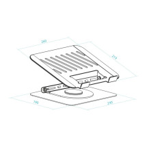 foto de TooQ Soporte Elevador con rotaci?n 360? y ajustable, para dispositivos de 11?-17?, Color Gris Oscuro