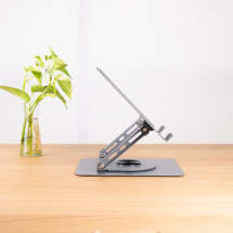 foto de TooQ Soporte Elevador con rotaci?n 360? y ajustable, para dispositivos de 11?-17?, Color Gris Oscuro