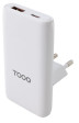 foto de CARGADOR TOOQ PARED GAN USB-C/PD+USB-A/QC 65W, BLANCO