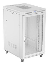 foto de ARMARIO LANBERG RACK 19 27U 800X1000 FLAT PACK GRIS PUERTA PERFORADA CON LCD