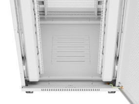foto de ARMARIO LANBERG RACK 19 27U 800X1000 FLAT PACK GRIS PUERTA PERFORADA CON LCD