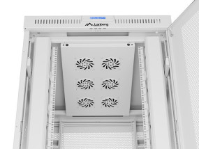 foto de ARMARIO LANBERG RACK 19 27U 800X1000 FLAT PACK GRIS PUERTA PERFORADA CON LCD