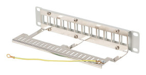foto de PATCH PANEL LANBERG 12 PUERTOS 1U RACK 10 FTP PARA MODULOS KEYSTONE GRIS