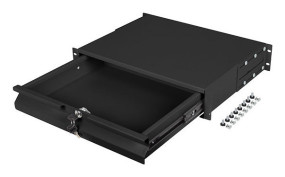 foto de CAJON PARA RACK 19 2U 483X360MM HASTA 90KG NEGRO CIERRE FRONTAL