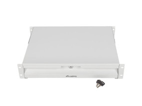 foto de CAJON LANBERG PARA RACK 19 2U 483X360MM HASTA 90KG GRIS CIERRE FRONTAL