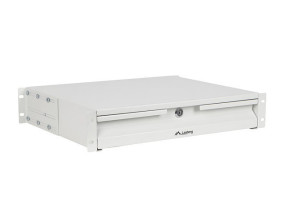 foto de CAJON LANBERG PARA RACK 19 2U 483X360MM HASTA 90KG GRIS CIERRE FRONTAL