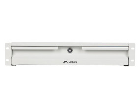 foto de CAJON LANBERG PARA RACK 19 2U 483X360MM HASTA 90KG GRIS CIERRE FRONTAL
