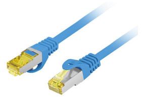 foto de CABLE RED LANBERG LATIGUILLO CAT.6A S/FTP LSZH CU 0.5M AZUL FLUKE PASSED