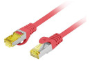 foto de CABLE RED LANBERG LATIGUILLO CAT.6A S/FTP LSZH CU 1M ROJO FLUKE PASSED