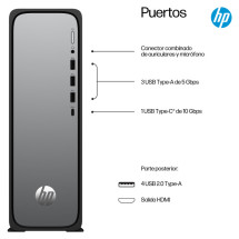 foto de HP OmniDesk Slim S03-0018ns Intel? Core? i5 i5-14400 16 GB DDR5-SDRAM 512 GB SSD Windows 11 Home Torre PC Plata