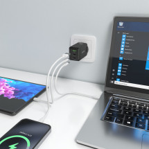 foto de CARGADOR AISENS GAN 65W 2XUSB-C PD3.0 QC4.0 1XUSB-A QC3.0 NEGRO