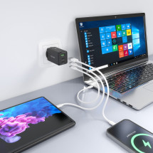 foto de CARGADOR AISENS GAN 65W 2XUSB-C PD3.0 QC4.0 1XUSB-A QC3.0 NEGRO