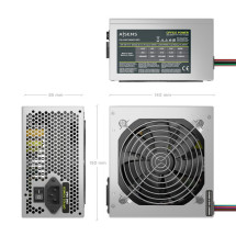 foto de FUENTE ALIMENTACION AISENS ATX 500W OEM PLATA