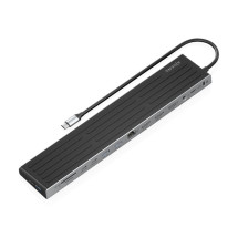 foto de USB-C DOCK AISENS 13 EN 1 USB-C A 2XHDMI 1XDP 1XRJ45 1XSD 1XRANURA KENSINGTON