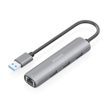 foto de USB3.0 DOCK AISENS USB-A A ETHERNET GIGABIT HUB 3XUSB-A GRIS 15CM
