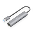 foto de USB3.0 DOCK AISENS USB-A A ETHERNET GIGABIT HUB 1XUSB-C+2XUSB-A GRIS 15CM
